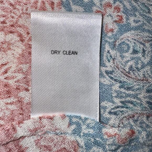 Daniel Rainn Pink Blue Print Sleeveless Boho Peasant Tank Top Size LG/XL Coastal - Picture 9 of 9